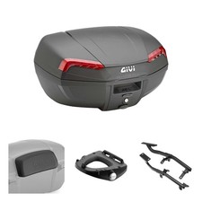 GIVI E46 Riviera 46L Motorradkoffer Set Schwarz Rot für BMW R 1300 RS 2025-2025