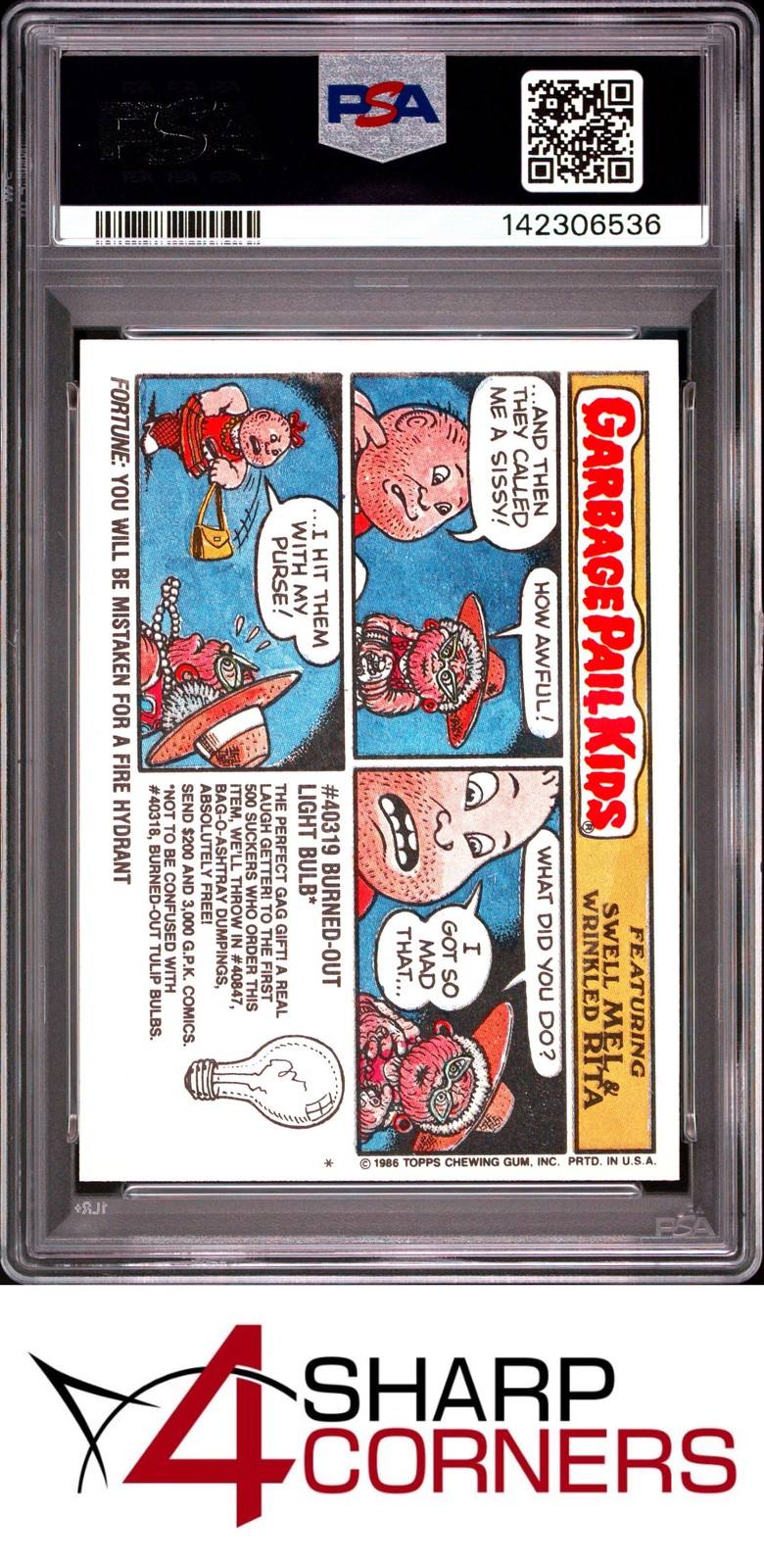 1986 GARBAGE PAIL KIDS STICKERS #219a GEORGE WASHINGDONE SERIES 6 PSA 10 view 2