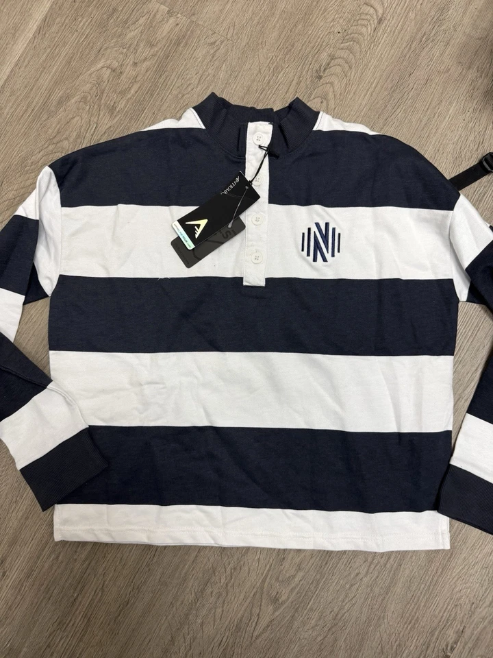 Mujer Nashville SC Antigua Blanco Radical Rugby Rayas Manga Larga Nuevo con Etiquetas S Foto 3 de 4