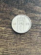 1953 Norway 10 Ten Ore Haakon VII Beautiful Actual Coin TC1298*