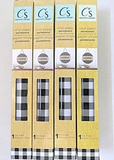 4 CS PERMANENT SELF ADHESIVE 12x48" PEEL STICK VINYL BUFFALO PLAID CRAFT PAPER