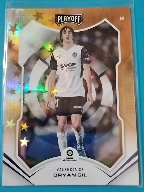 2021-22 Panini Chronicles Soccer Bryan Gil Playoff Purple Gold Star #80 Valencia