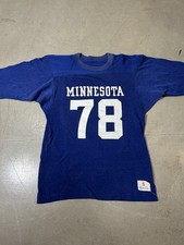 Vintage 60s 70s Champion Minnesota Football Jersey Blue Size Small Made In USA