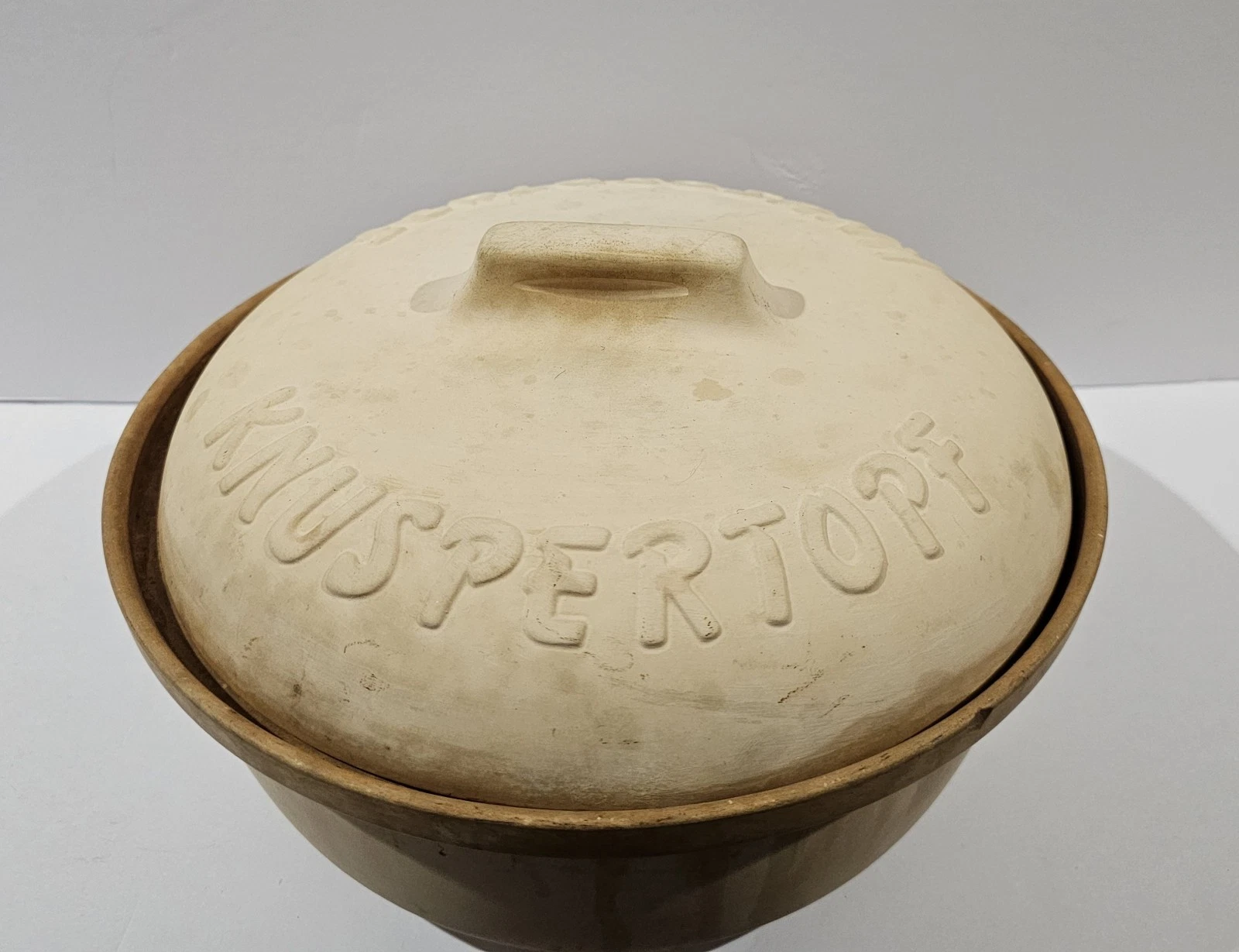Vintage Knusperpfanne Clay Baking Pot Dish W/Lid (#35-27) West Germany-