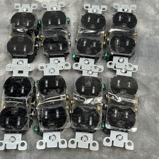 Leviton T5320-E 15A 125V Tamper Resistant Duplex Outlet Black Lot of 8