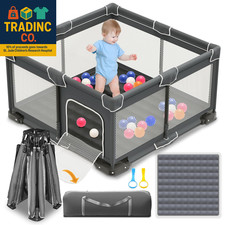 Foldable Playpen for Babies and Toddlers, 50X50 Inches Portable Playpen, Kids Co