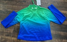 Athleta North Point Crop Rashguard UPF Long Sleeve Swim Shirt M Ombre New