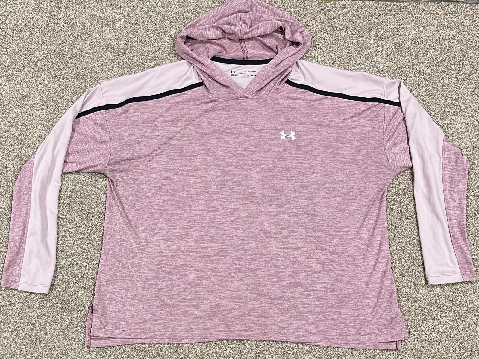617 Under Armour Hoodie Women's XL Light Mauve Pink Lightweight Loose Heat Gear