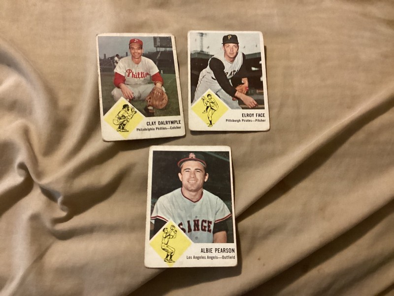 Lot (3) 1963 Fleer Low to Mid Grade - All Cards Pictured -Great Looking Cards