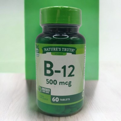 Natures Truth Vitamin B12 500 mcg 60 Tablets EXP 4/2026 Gluten Free Non GMO 