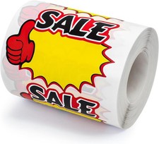 Sale Stickers for Retail 4" x 3" Starburst Sign Sale Sign Tags Price Tags Sticke