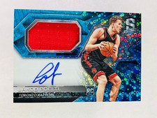 2016-17 Panini Spectra Relic Auto Neon Blue /99 Jakob Poeltl #127 Rookie RC