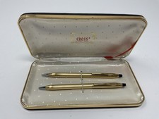 Cross Century 1/20 12K Gold-Filled Vintage Set Ballpoint  Pencil Pen In Case