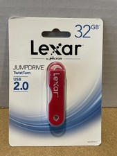 New Lexar Flash USB 2.0 Jump Drive TwistTurn 32 GB - Red/pink