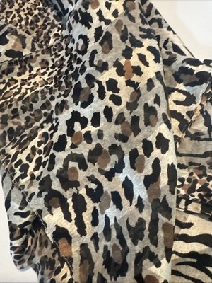 Scarf Leopard Print 13  x 59  Made In Italy