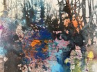 Original Abstract Acrylic Painting On Paper 16.5” X10.5” With Mat 20“x16” — photo 2