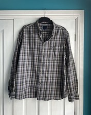 James Pringle Men's Brown Long Sleeve Check Shirt Size XL 100% Cotton