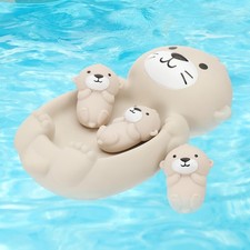 4Pcs Ocean Animal Bath Toy Fish Bath Tub Toy for Bathrooms Swimming Pool, Gray