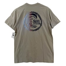 O'Neill Shirt Mens Medium Beige Artifact Logo Graphic Tee T-Shirt Surf NWT