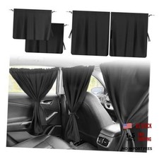 3PCS Car Privacy Curtains,Black Coated Car Window Shades Kit with Rear Window