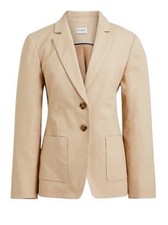 NWT J. Crew Refined Linen Single Breasted Blazer Jacket Minimalist Beige 10
