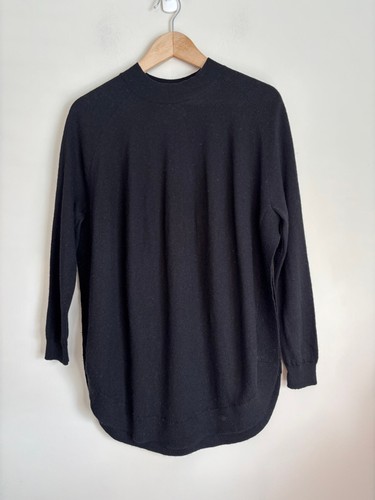SELECTED FEMME Womens Size Small Black Knit High Neck Round Hem Wool Sweater