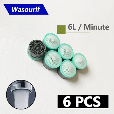6 Pcs Water Saving Faucet Aerator 4L 6L 8L M24 Male M22 Female Thread