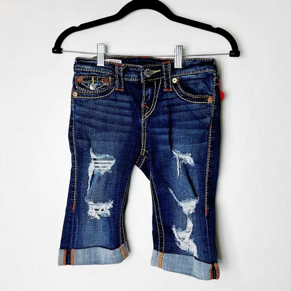 True Religion - Women’s Riley Distressed Denim Bermuda Shorts NWOT - Sz. 25