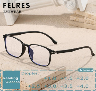 Men Women Square Blue Light Blocking Reader Glasses Simplicity Eyeglasses New