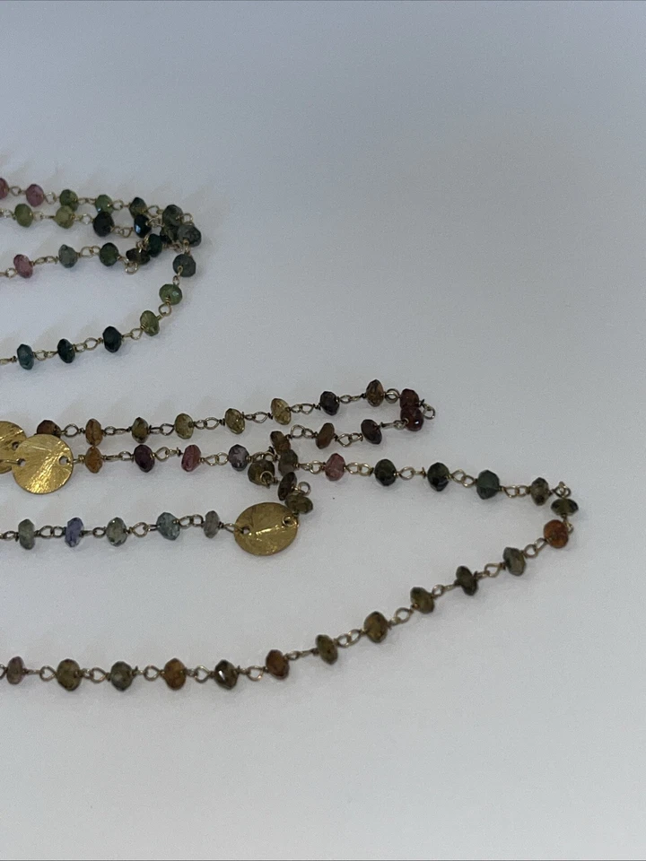 女式多色碧玺串珠链项链 — 第 4/4 张图片