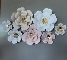 Large Paper Flowers set , Backdrop, Wedding, Nursery Decor , Pink  White