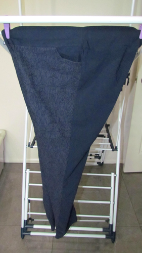 Clarity by threadz Navy Jacquard Stretch Pant Size 2XL (18-20) - Picture 9 of 11