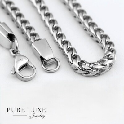 Men's 30'' Silver Stainless Steel 6mm Franco Chain Necklace High Polish Box