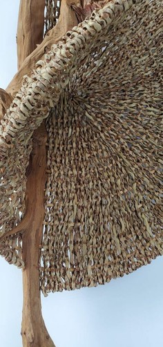 Vtg Mid Century Organic Driftwood Fiber Weave Boho Art Wall Hanging Free US Ship - Picture 8 of 9