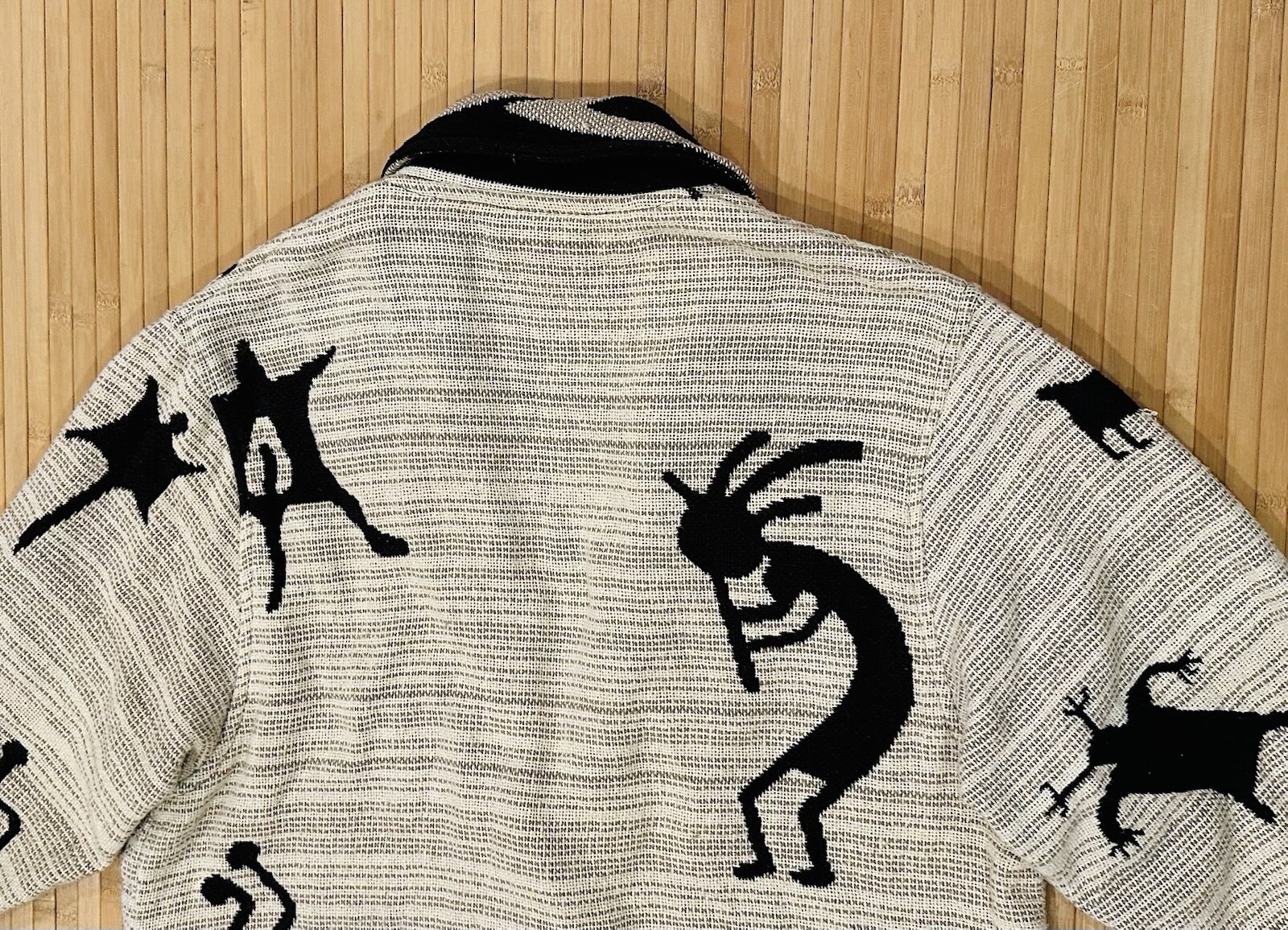 Giacca arazzo tessuto vintage pony dipinto sud ovest nuovo Messico azteco S M