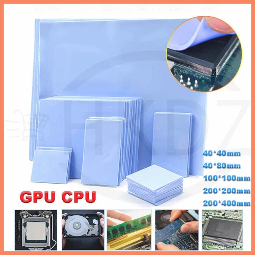 GPU CPU Heatsink Cooling Thermal Conductive Blue Silicone Pads Thickness 0.5-3mm