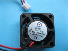2 pcs Brushless DC Cooling Fan 12V 2510S 5 Blades 25x25x10mm Sleeve Bearing 2pin