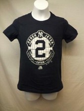 New-Minor Flaw New York Yankees Derek Jeter Majestic Youth Small S 8 Blue Shirt