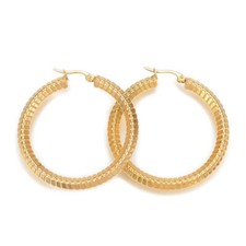 304 Stainless Steel Hoop Earrings Gold 46x45x5mm Pin 1x0.8mm  P588