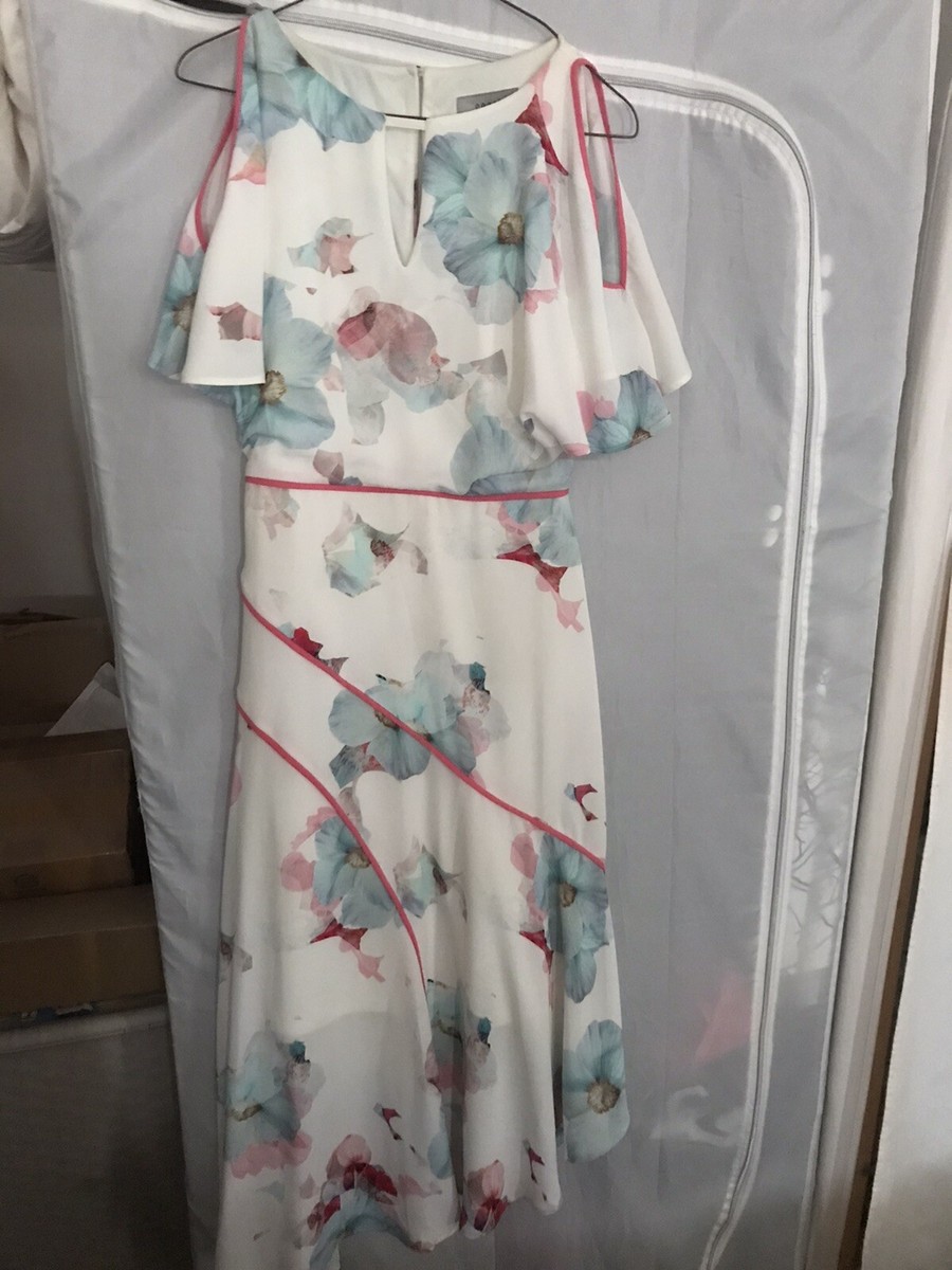 Coast Floral UK Cold Shoulder Dress Asymmetric Hem UK