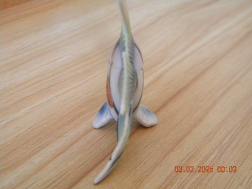 VINTAGE JAPAN BONE CHINA ANGEL FISH FAMILY - PINK/BLUE/GREEN w/BLACK STRIPES - Picture 3 of 17
