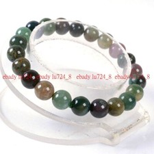 8mm Fashion Multicolor Agate Round Gemstone Beads Stretchable Bracelet 7.5"