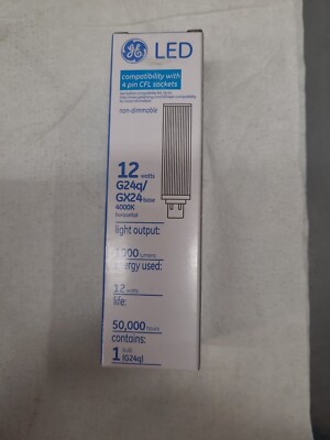 GE 96769 Series Led12G24Q-H/840-COMP W 4 PIN CFL SOCKETS-LOT OF 12