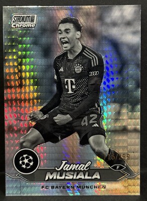 2023-24 Topps Chrome Stadium Club UCC Jamal Musiala Black & White