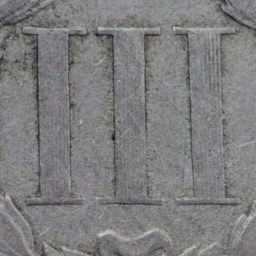 1867 Three 3 Cent Nickel Scarce Semi Key Date Type Coin Philadelphia Mint 177 - Picture 4 of 4