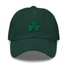 Clover Embroidered Baseball Cap Shamrock St Patricks Day Hat Irish Lucky Hat
