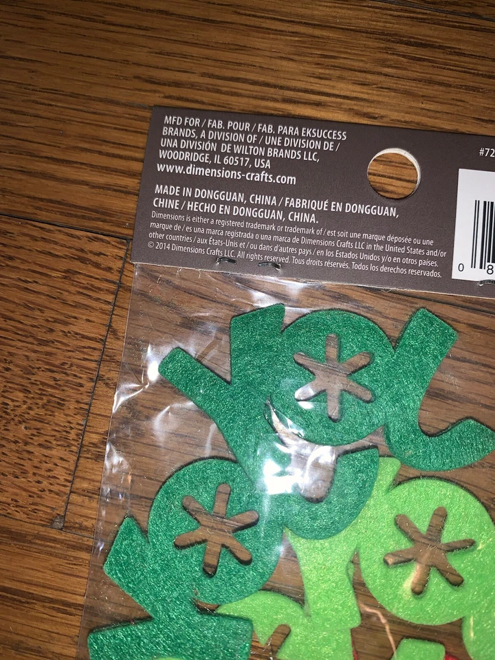 尺寸针毡装饰红色绿色欢乐圣诞节 6 件 — 第 4/4 张图片