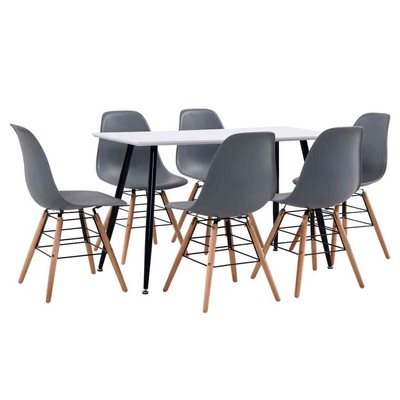 7 Piece Dining Set Grey B1l2 Ebay