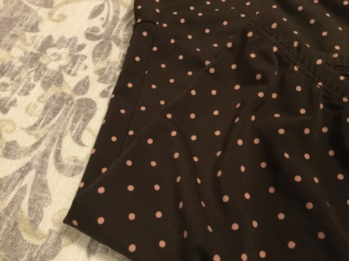 BCBGMAXAZRIA Sz.S Skirt Pull On Stretch Brown Polka Dot Knee Length Asymmetrical - Picture 5 of 6