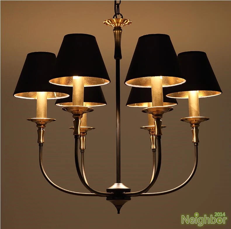 New Vintage Black Iron Chandelier Pendant Lights LED Lamp Living room Lighting - Image 3 of 4